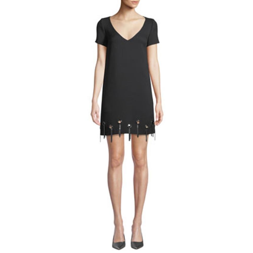 Badgley‎ Mischka Black Fringe Dress Size 4